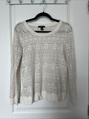 Forever 21 Cream Lace Sweater